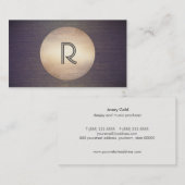 Cool Monogram DJ Music Gold Circle Matig hout Visitekaartje (Voorkant / Achterkant)