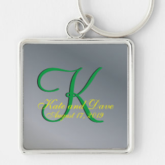Cool Monogram Faux Pewter Fun Fab sleutelhanger