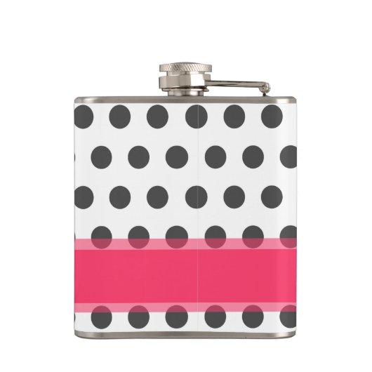 Cool monogram grijs grootpoliepstippatroon heupfles (Achterkant)