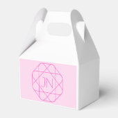 Cool Monogram, Hip Logo Stijl | Roze & Magenta Bedankdoosjes (Achterkant)