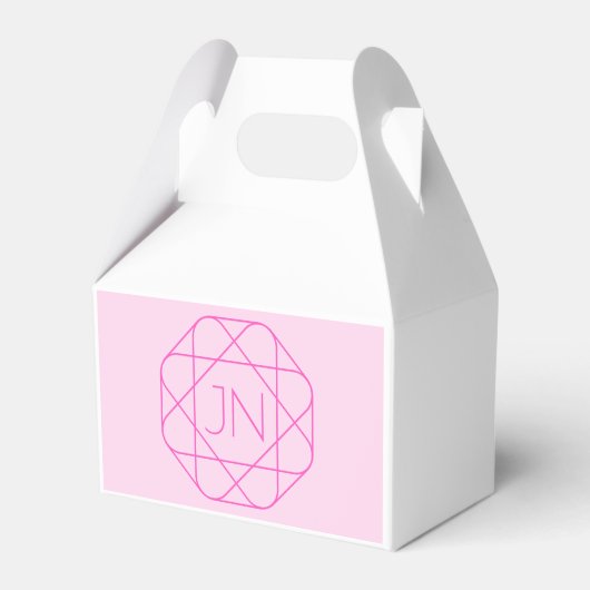 Cool Monogram, Hip Logo Stijl | Roze & Magenta Bedankdoosjes (Voorkant Zijde)