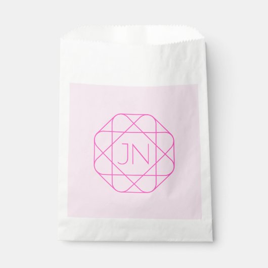 Cool Monogram, Hip Logo Stijl | Roze & Magenta Bedankzakje (Voorkant)