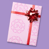 Cool Monogram, Hip Logo Stijl | Roze & Magenta Cadeaupapier