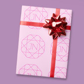 Cool Monogram, Hip Logo Stijl | Roze & Magenta Cadeaupapier