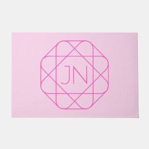 Cool Monogram, Hip Logo Stijl Roze & Magenta Deurmat