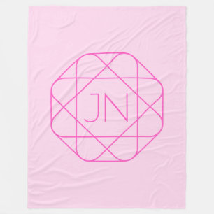 Cool Monogram, Hip Logo Stijl Roze & Magenta Fleece Deken
