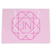 Cool Monogram, Hip Logo Stijl | Roze & Magenta Groot Cadeauzakje (Voorkant)