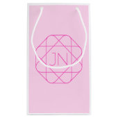 Cool Monogram, Hip Logo Stijl | Roze & Magenta Klein Cadeauzakje (Achterkant)