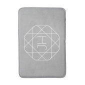 Cool Monogram, Hip Logo Stijl Vibe | Grijs & Wit Badmat (Voorkant Verticaal)