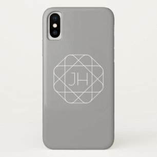 Cool Monogram, Hip Logo Stijl Vibe Grijs & Wit Case-Mate iPhone Case