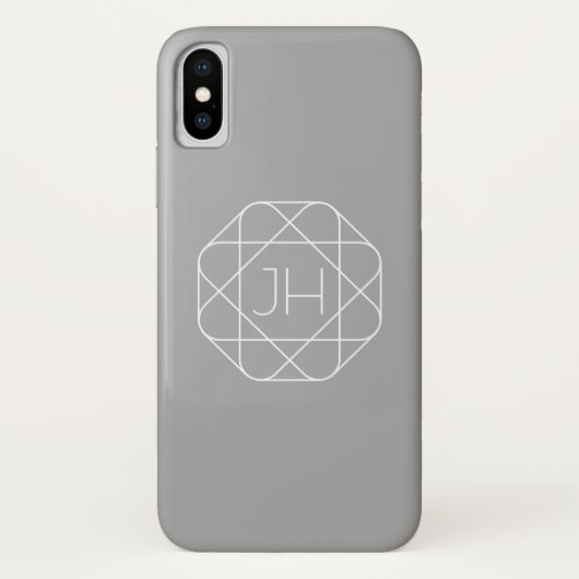 Cool Monogram, Hip Logo Stijl Vibe | Grijs & Wit Case-Mate iPhone Case (Achterkant)