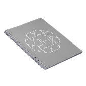 Cool Monogram, Hip Logo Stijl Vibe | Grijs & Wit Notitieboek (Rechterzijde)