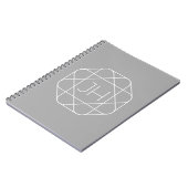 Cool Monogram, Hip Logo Stijl Vibe | Grijs & Wit Notitieboek (Linkerzijde)