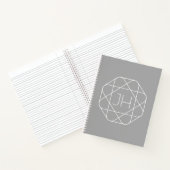 Cool Monogram, Hip Logo Stijl Vibe | Grijs & Wit Notitieboek (Binnen)
