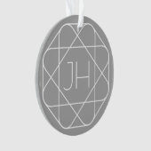 Cool Monogram, Hip Logo Stijl Vibe | Grijs & Wit Ornament (voorkant)