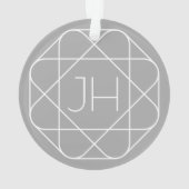 Cool Monogram, Hip Logo Stijl Vibe | Grijs & Wit Ornament (achterkant)