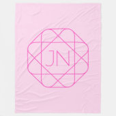 Cool Monogram, Hip Logo Style | Roze en magenta Fleece Deken (Voorkant)