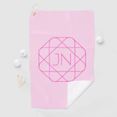 Cool Monogram, Hip Logo Style | Roze en magenta Golfhanddoek (Insitu)