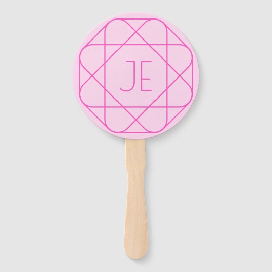 Cool Monogram, Hip Logo Style | Roze en magenta Handwaaier (Achterkant)