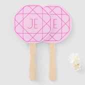 Cool Monogram, Hip Logo Style | Roze en magenta Handwaaier (Voorkant en achterkant)