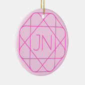 Cool Monogram, Hip Logo Style | Roze en magenta Keramisch Ornament (Rechts)