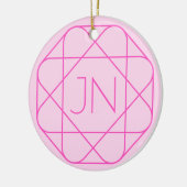Cool Monogram, Hip Logo Style | Roze en magenta Keramisch Ornament (Links)