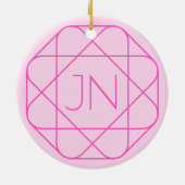 Cool Monogram, Hip Logo Style | Roze en magenta Keramisch Ornament (Achterkant)