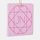 Cool Monogram, Hip Logo Style | Roze en magenta Keramisch Ornament (Rechts)