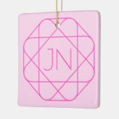 Cool Monogram, Hip Logo Style | Roze en magenta Keramisch Ornament (Links)