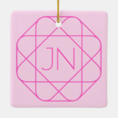 Cool Monogram, Hip Logo Style | Roze en magenta Keramisch Ornament (Achterkant)