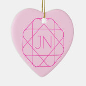 Cool Monogram, Hip Logo Style | Roze en magenta Keramisch Ornament (Rechts)