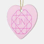 Cool Monogram, Hip Logo Style | Roze en magenta Keramisch Ornament (Links)