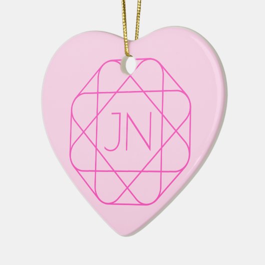 Cool Monogram, Hip Logo Style | Roze en magenta Keramisch Ornament (Links)