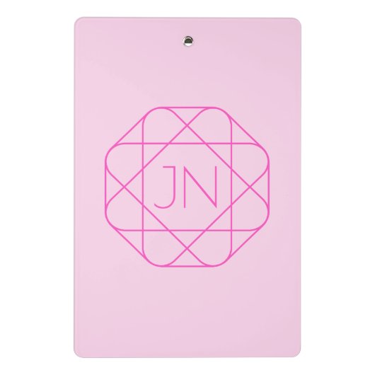 Cool Monogram, Hip Logo Style | Roze en magenta Mini Klembord (Achterkant)