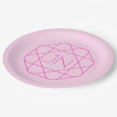 Cool Monogram, Hip Logo Style | Roze en magenta Papieren Bordje (Gekanteld)