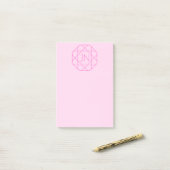 Cool Monogram, Hip Logo Style | Roze en magenta Post-it® Notes (Op bureau)