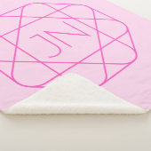 Cool Monogram, Hip Logo Style | Roze en magenta Sherpa Deken (3/4)