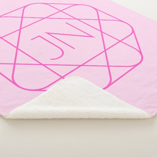 Cool Monogram, Hip Logo Style | Roze en magenta Sherpa Deken (3/4)