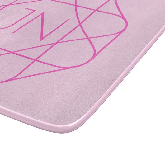 Cool Monogram, Hip Logo Style | Roze en magenta Snijplank (Hoek)