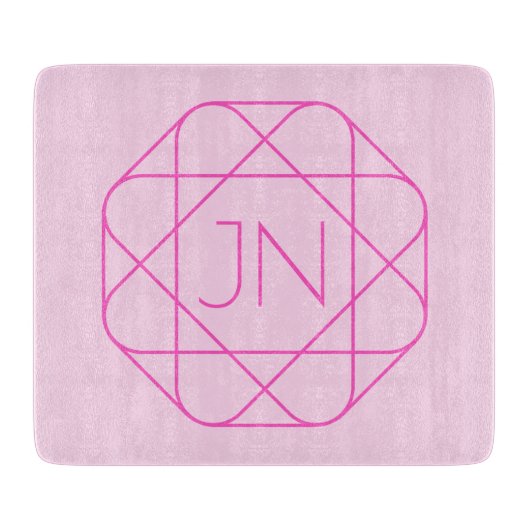 Cool Monogram, Hip Logo Style | Roze en magenta Snijplank (Voorkant)