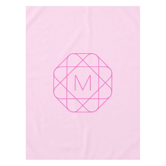 Cool Monogram, Hip Logo Style | Roze en magenta Tafelkleed (Voorkant)