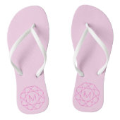 Cool Monogram, Hip Logo Style | Roze en magenta Teenslippers (Voetbed)
