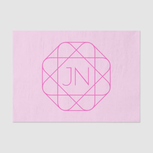 Cool Monogram, Hip Logo Style | Roze en magenta Tissuepapier (Voorkant)