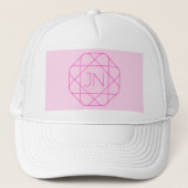 Cool Monogram, Hip Logo Style | Roze en magenta Trucker Pet (Voorkant)