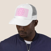 Cool Monogram, Hip Logo Style | Roze en magenta Trucker Pet (In situ)