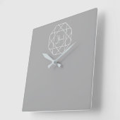 Cool Monogram, Hip Logo Style Vibe | Grijs en wit Vierkante Klok (Hoek)