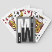 Cool Monogram ( initiaal & naam) Black&White Pokerkaarten (Achterkant)