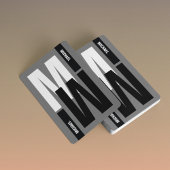 Cool Monogram ( initiaal & naam) Black&White Pokerkaarten