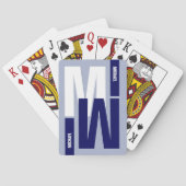 Cool Monogram (initiaal & naam) blauw Pokerkaarten (Achterkant)