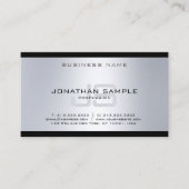 Cool Monogram Silver Modern Plain Luxury Elegant Visitekaartje (Voorkant)
